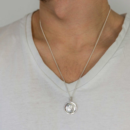Australasia Map Globe Personalised St Christopher - Silver Chain Scarlett Jewellery