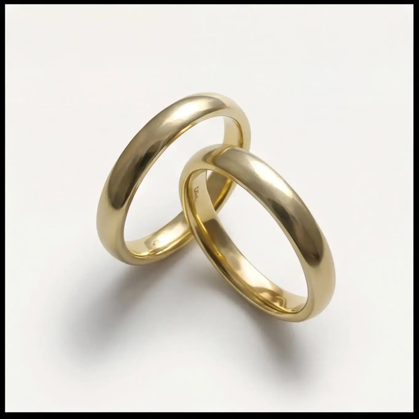 A 3mm gold wedding band featuring a classic lyra design in 9ct, 14ct, or 18ct gold by Majestic Jewellery.