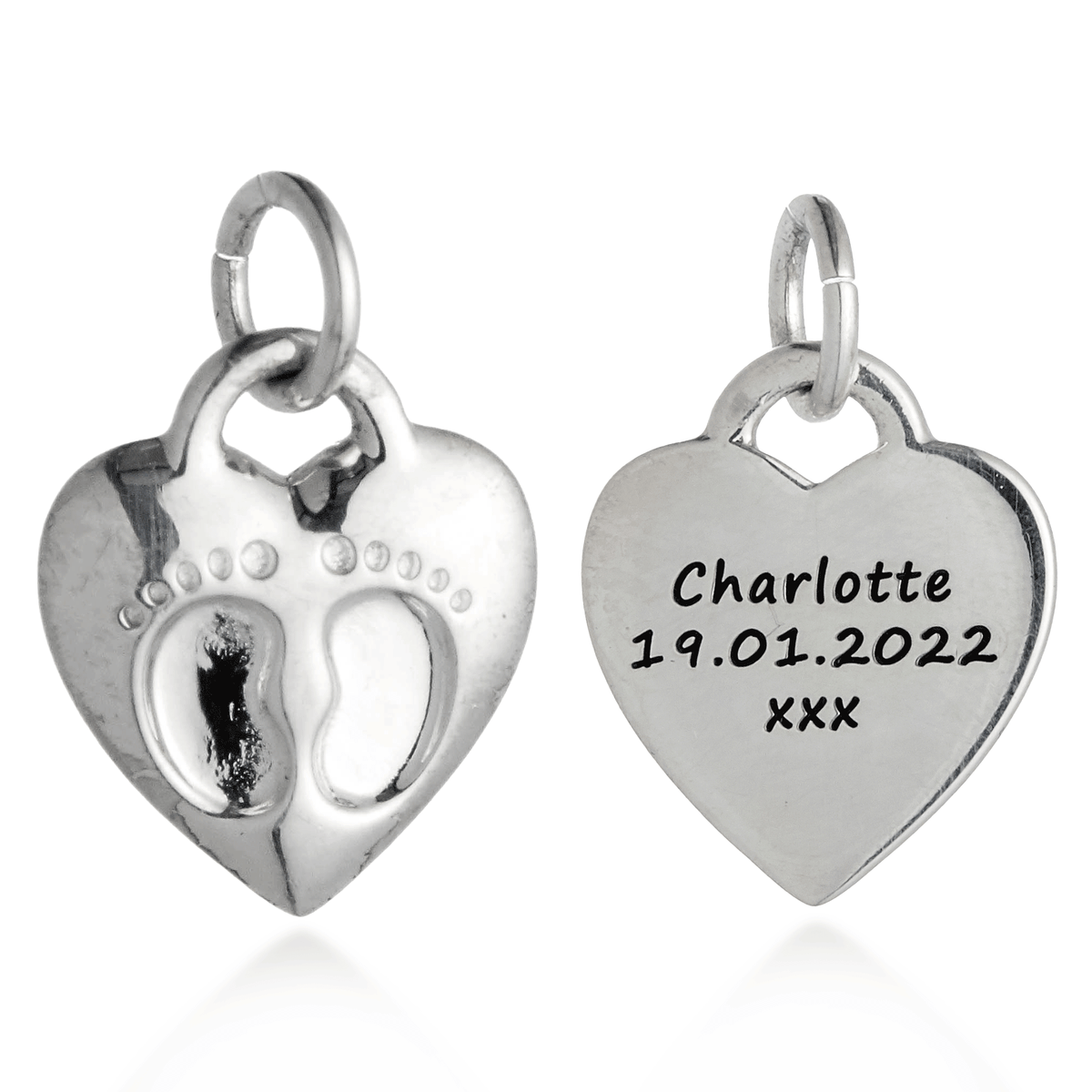 Baby Footsteps Personalised Silver Charm Scarlett Jewellery