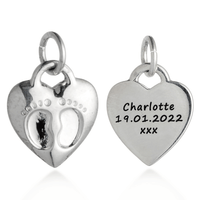 Baby Footsteps Personalised Silver Charm Scarlett Jewellery