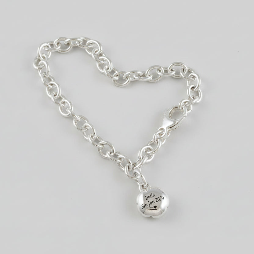 Rose Flower Personalised  Silver Charm Scarlett Jewellery