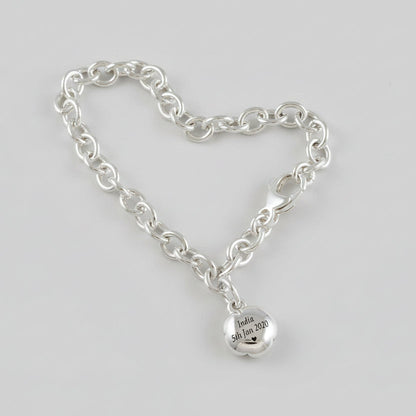 Rose Flower Personalised  Silver Charm Scarlett Jewellery