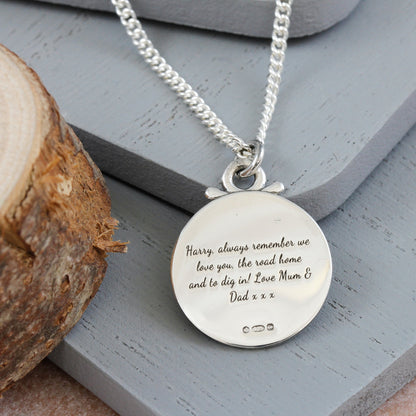 Large Travel Safe Compass Personalised St Christopher Silver Necklace Scarlett Jewellery