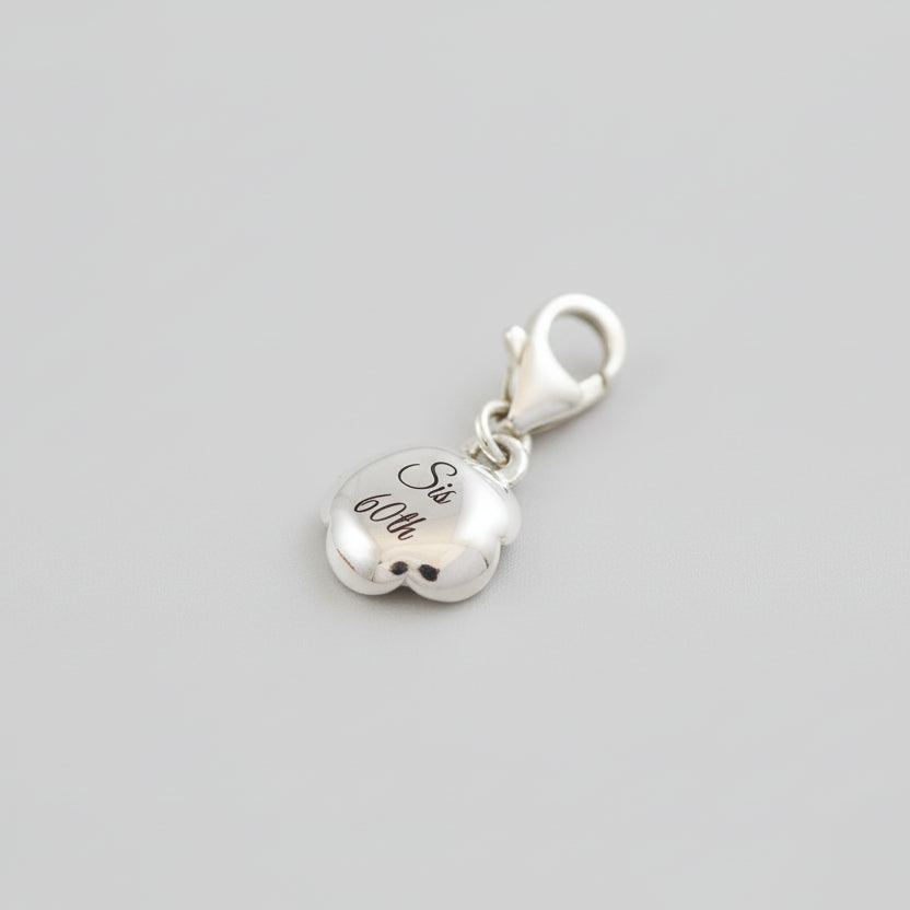 Rose Flower Personalised  Silver Charm Scarlett Jewellery