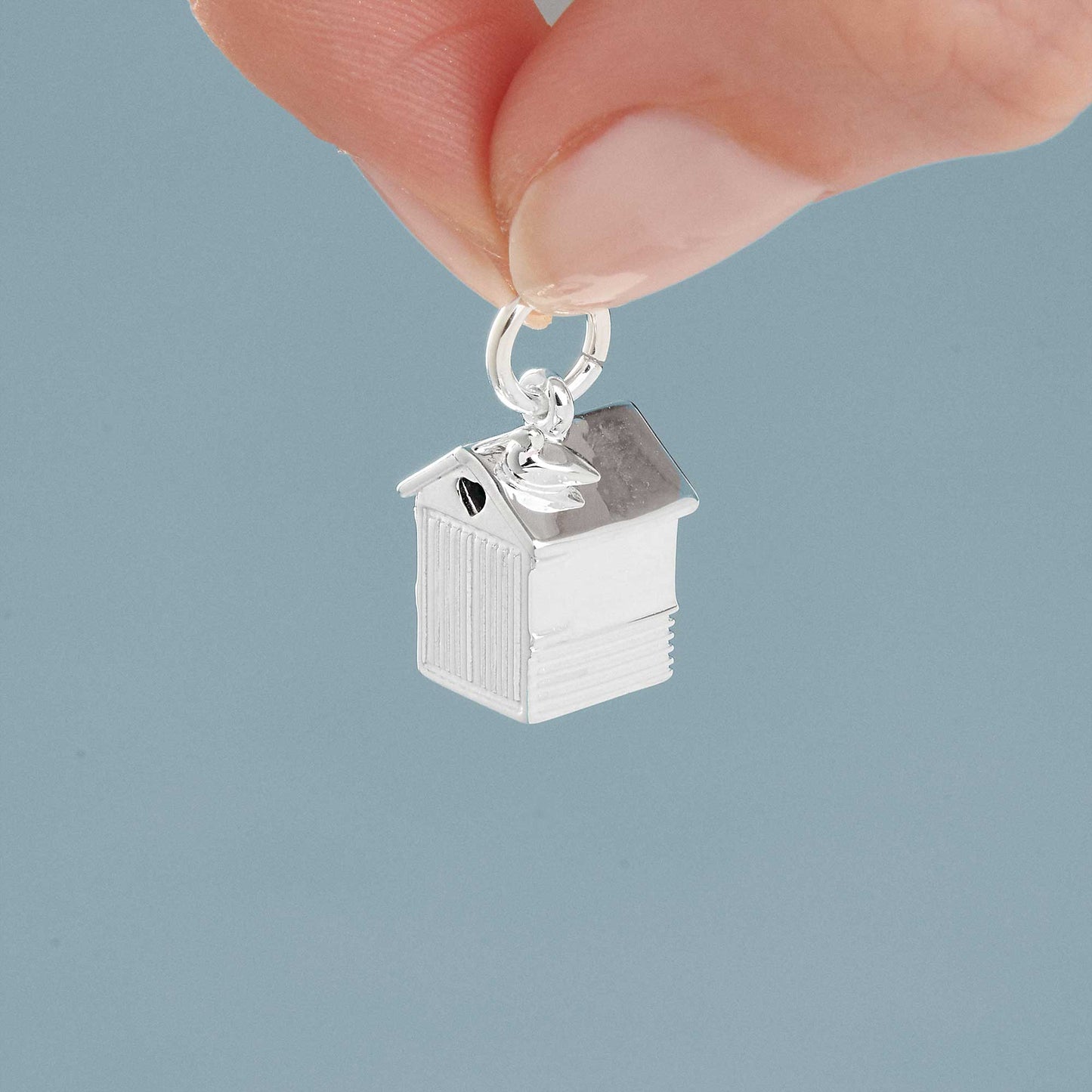 Beach Hut Personalised Silver Charm Scarlett Jewellery