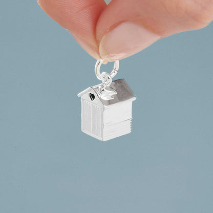 Beach Hut Personalised Silver Charm Scarlett Jewellery