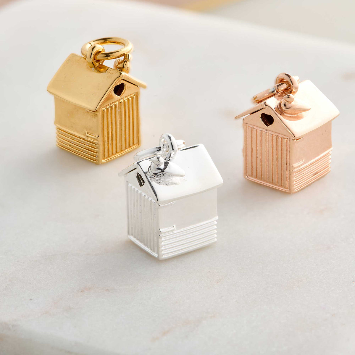 Beach Hut Personalised Silver Charm Scarlett Jewellery