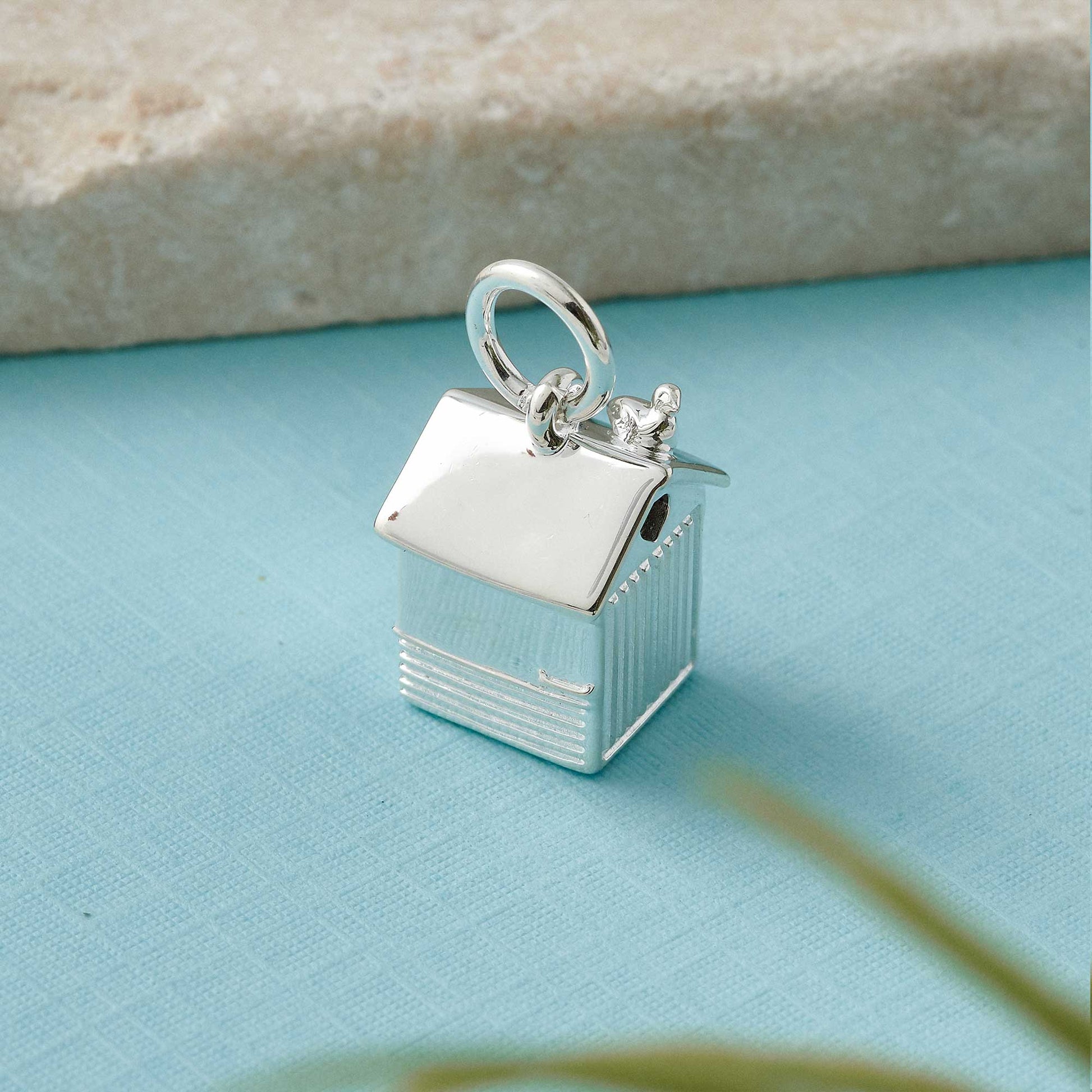 Beach Hut Personalised Silver Charm Scarlett Jewellery