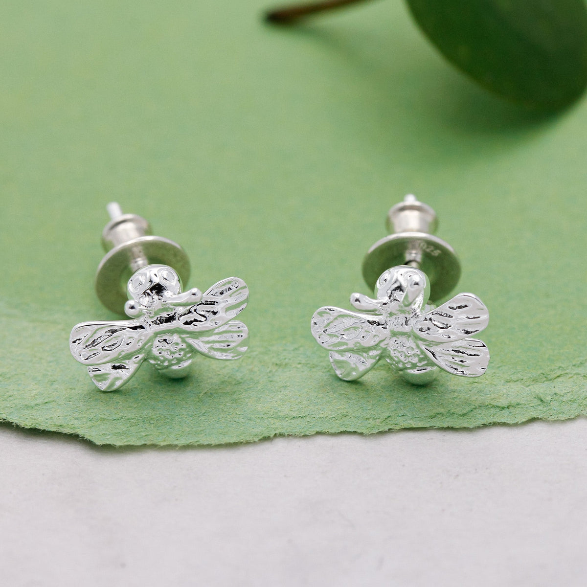 Bumble Bee Silver Stud Earrings Scarlett Jewellery
