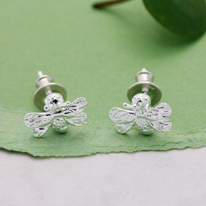 Bumble Bee Silver Stud Earrings Scarlett Jewellery