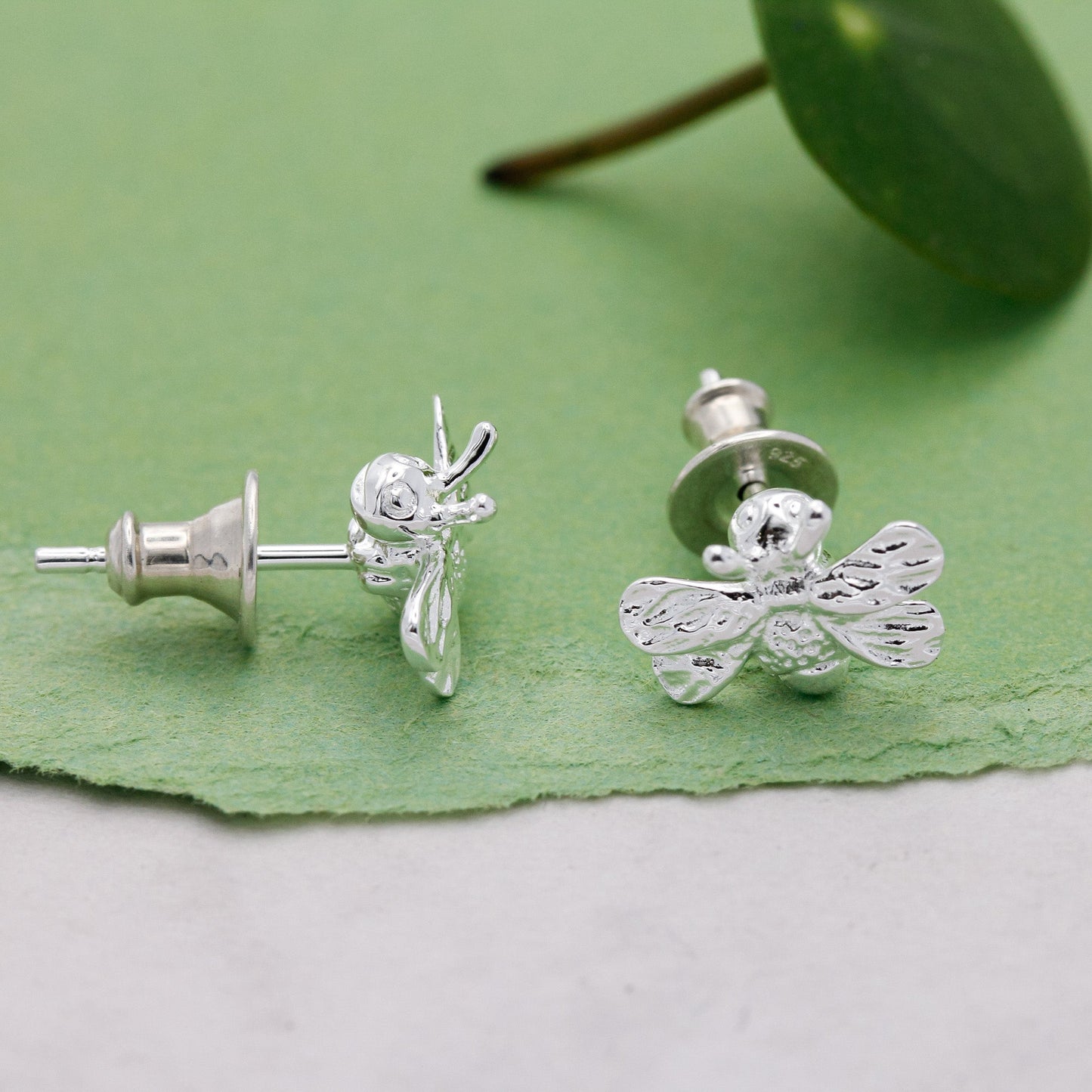 Bumble Bee Silver Stud Earrings Scarlett Jewellery
