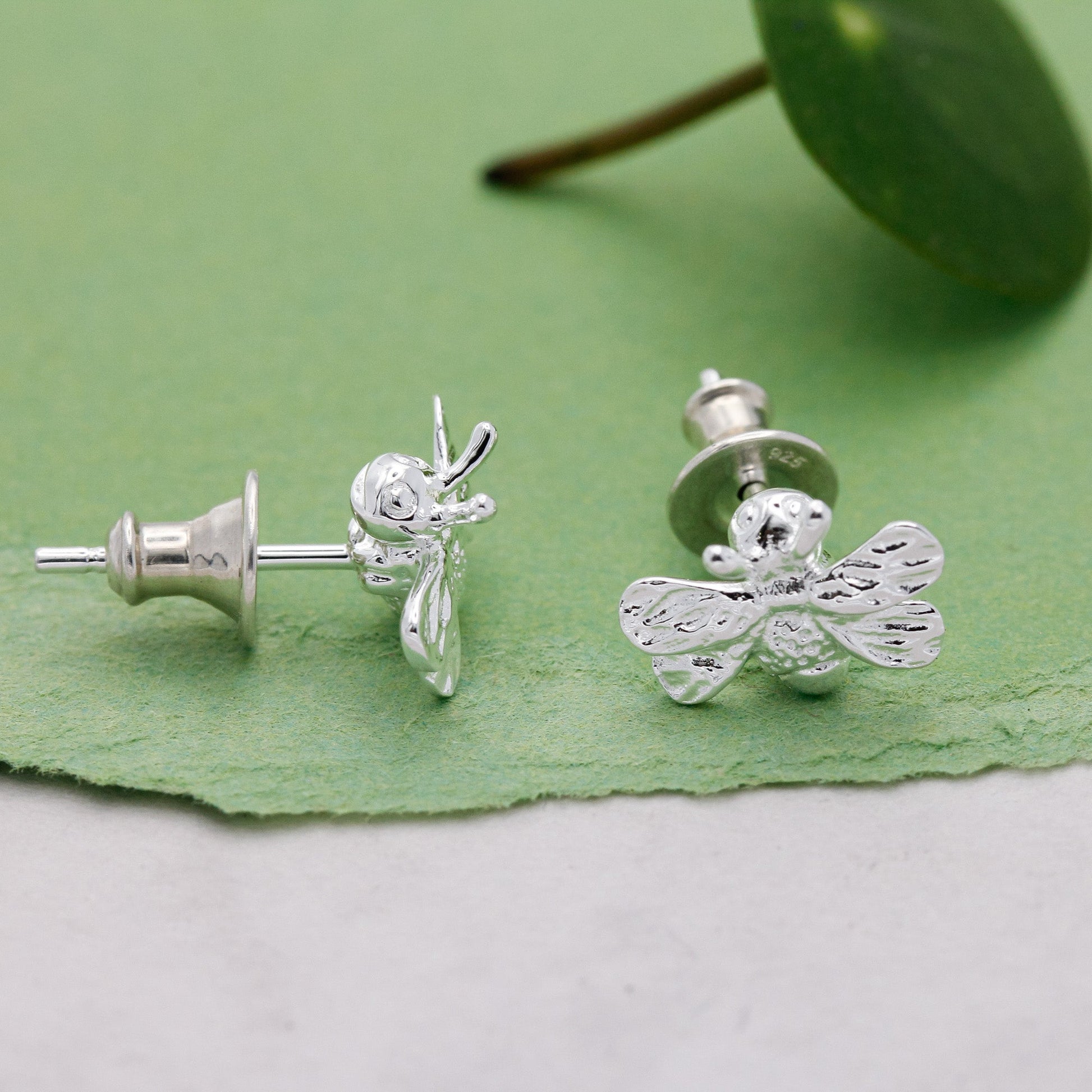Bumble Bee Silver Stud Earrings Scarlett Jewellery