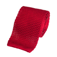 Knitted Silk Tie In Red Benson & Clegg