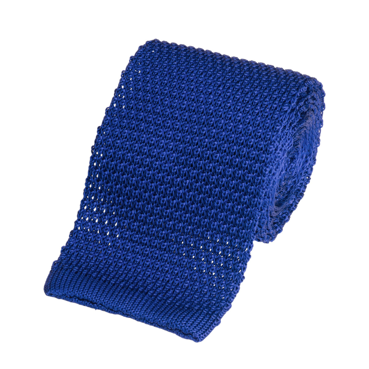 Knitted Silk Tie In Royal Blue Benson & Clegg