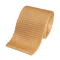 Knitted Silk Tie In Yellow Benson & Clegg