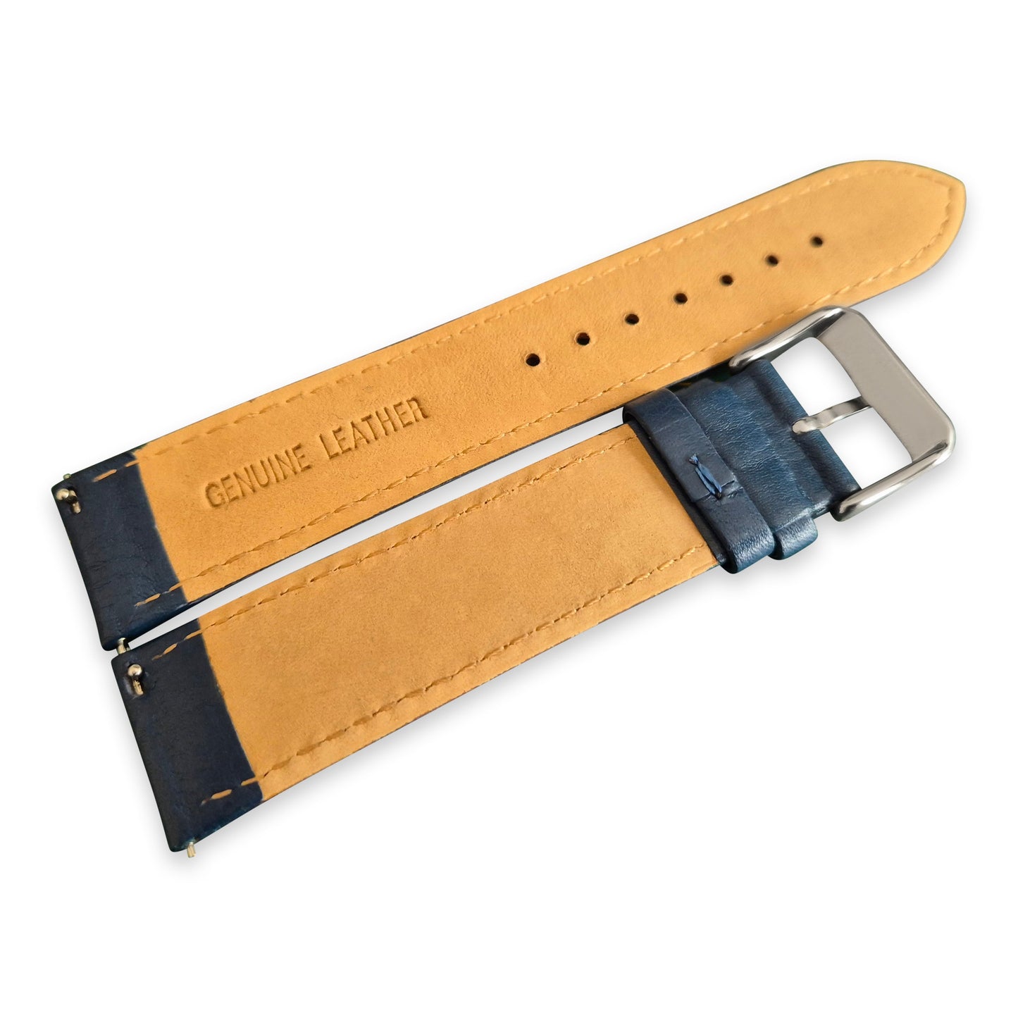 Blue And Orange Leather Rally Watch Strap - SJR London Timepiece