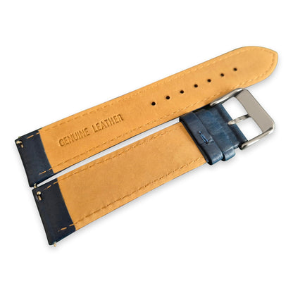 Blue And Orange Leather Rally Watch Strap - SJR London Timepiece