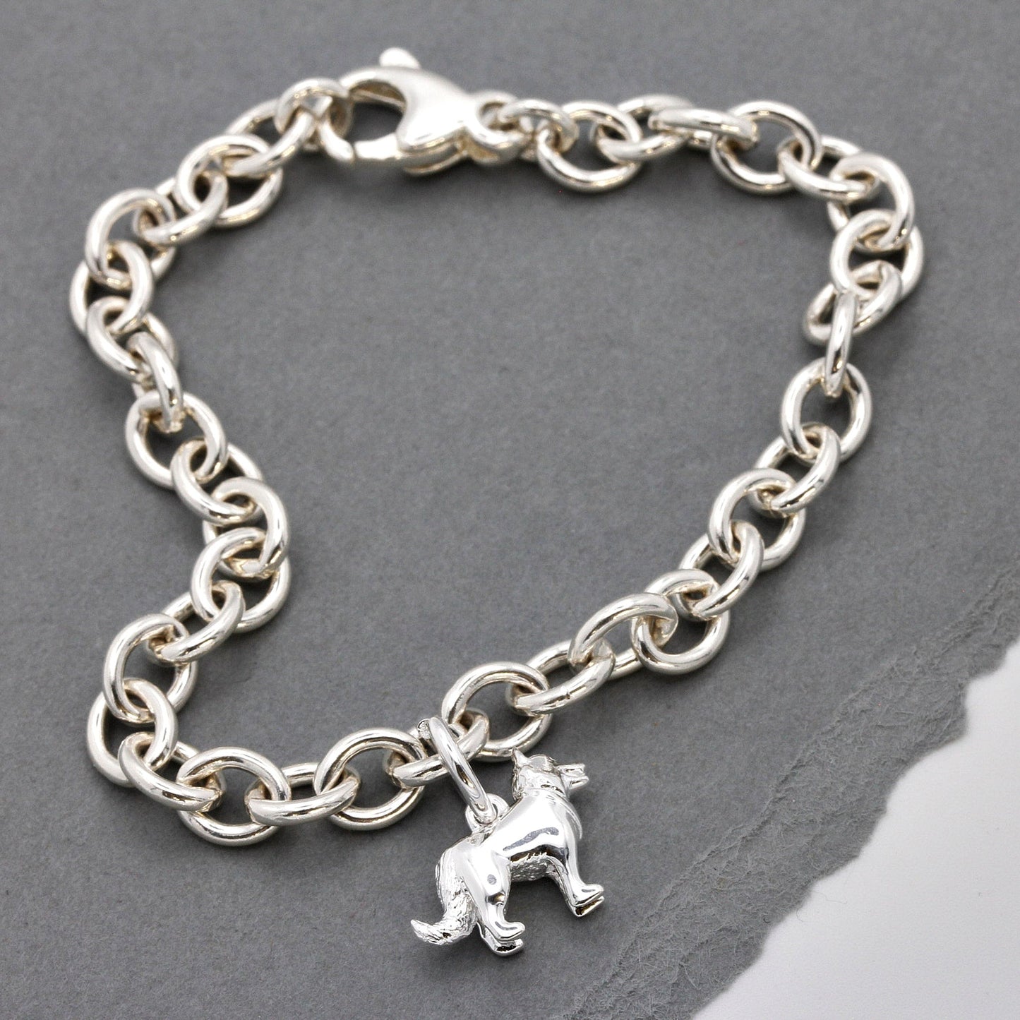 Border Collie Silver Dog Charm Scarlett Jewellery