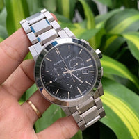 Burberry BU9351 The City Men's Silver & Black Chronograph Watch - SJR London Timepiece