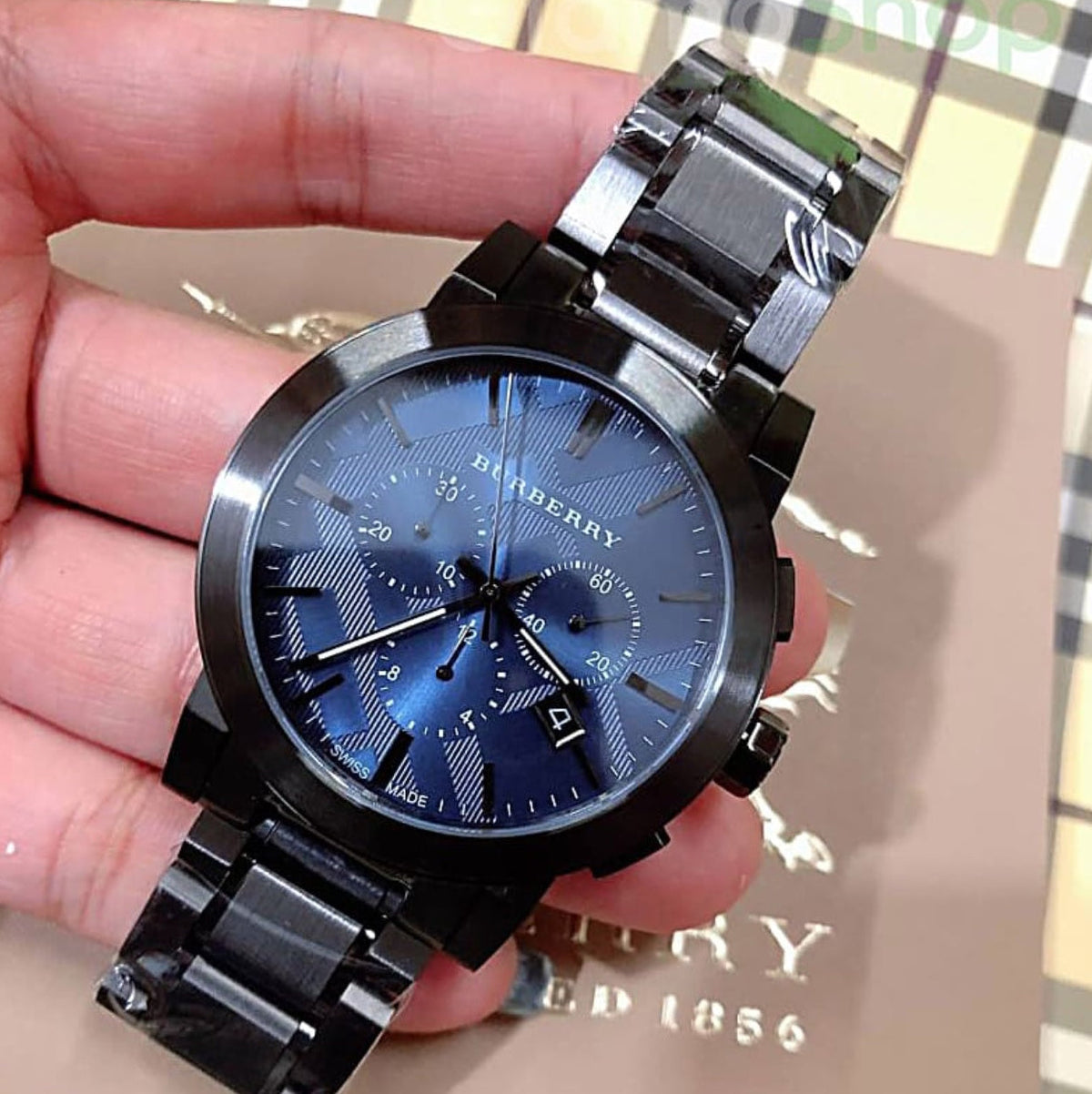 Burberry BU9365 The City Men's Gunmetal & Blue Watch - SJR London Timepiece