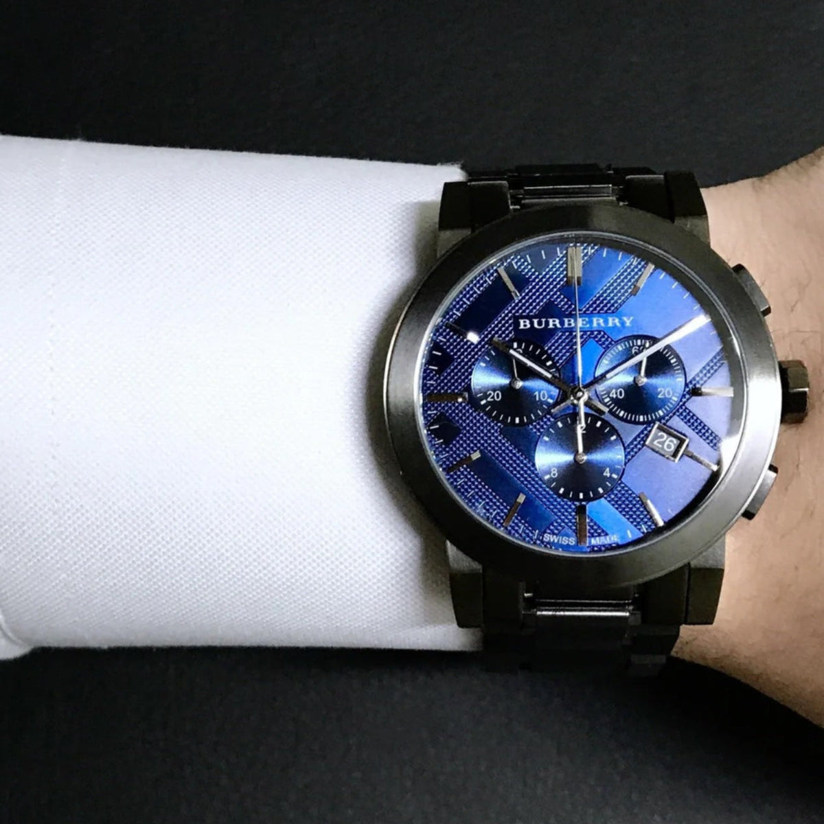 Burberry BU9365 The City Men's Gunmetal & Blue Watch - SJR London Timepiece
