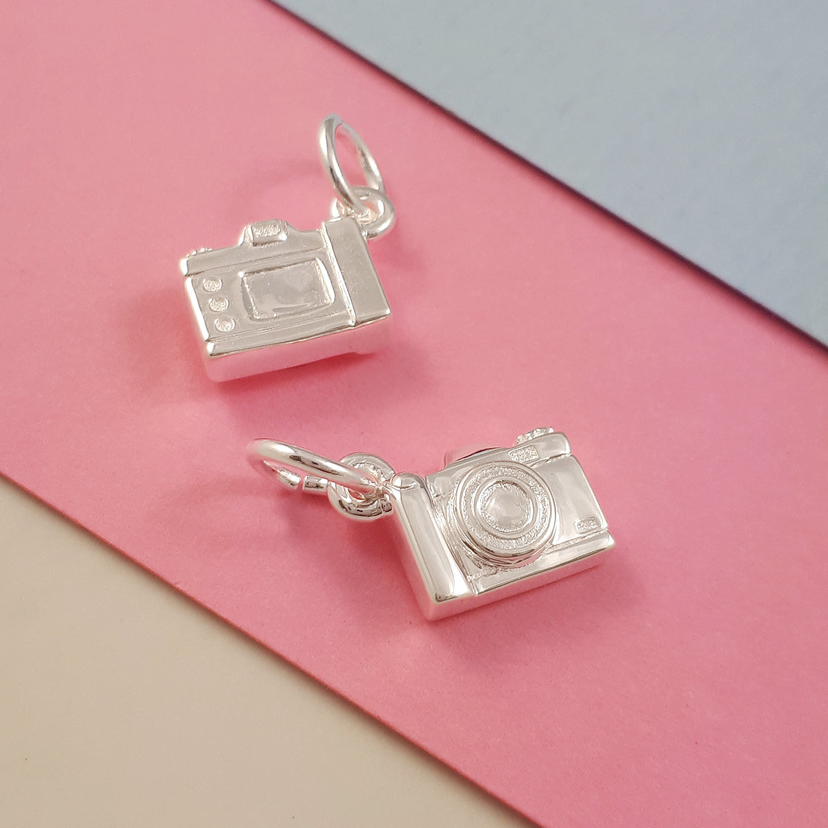 Vintage Camera Personalised Silver Charm Scarlett Jewellery