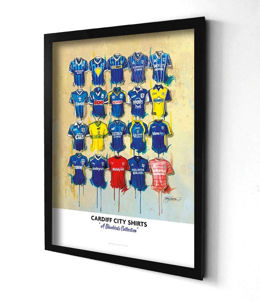 Cardiff City FC Shirts - A2 Signed Limited Edition Prints