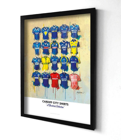 Cardiff City FC Shirts - A2 Signed Limited Edition Prints
