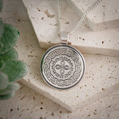 Celtic Mandala Personalised Silver Necklace Scarlett Jewellery