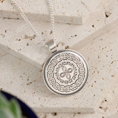 Celtic Mandala Personalised Silver Necklace Scarlett Jewellery