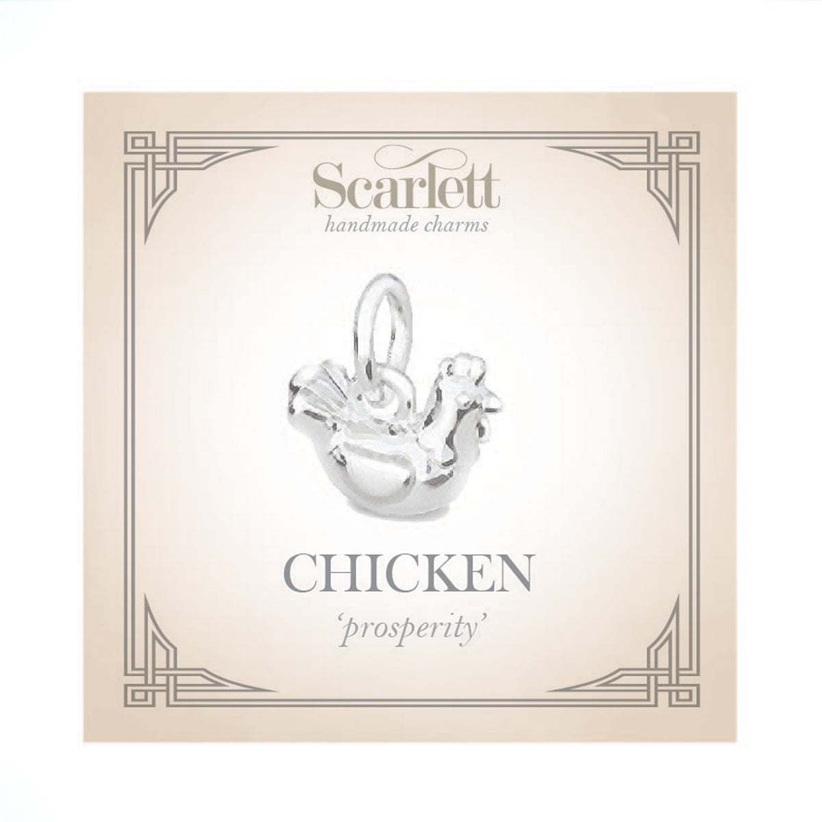 Chicken Silver Charm Scarlett Jewellery