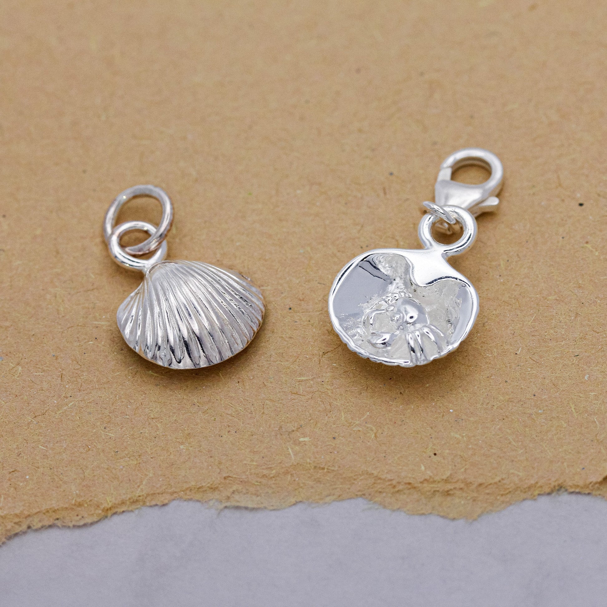 Clam Shell & Crab Silver Charm Scarlett Jewellery