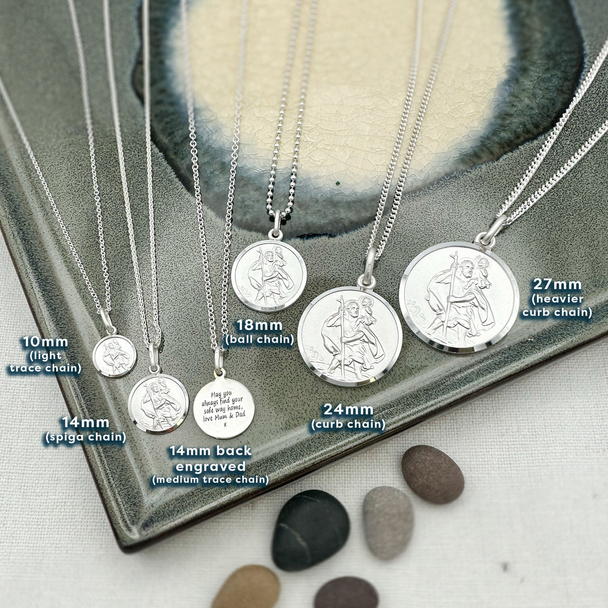 Classic Tiny St Christopher Necklace Sterling Silver 10mm Scarlett Jewellery