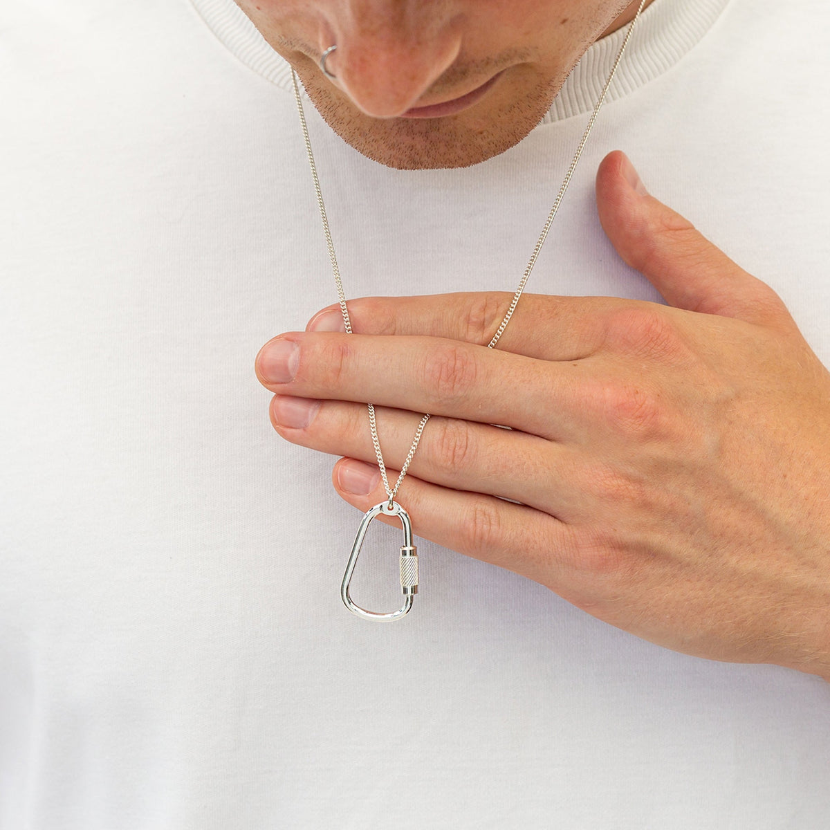 Climbing Carabiner Silver Necklace Scarlett Jewellery