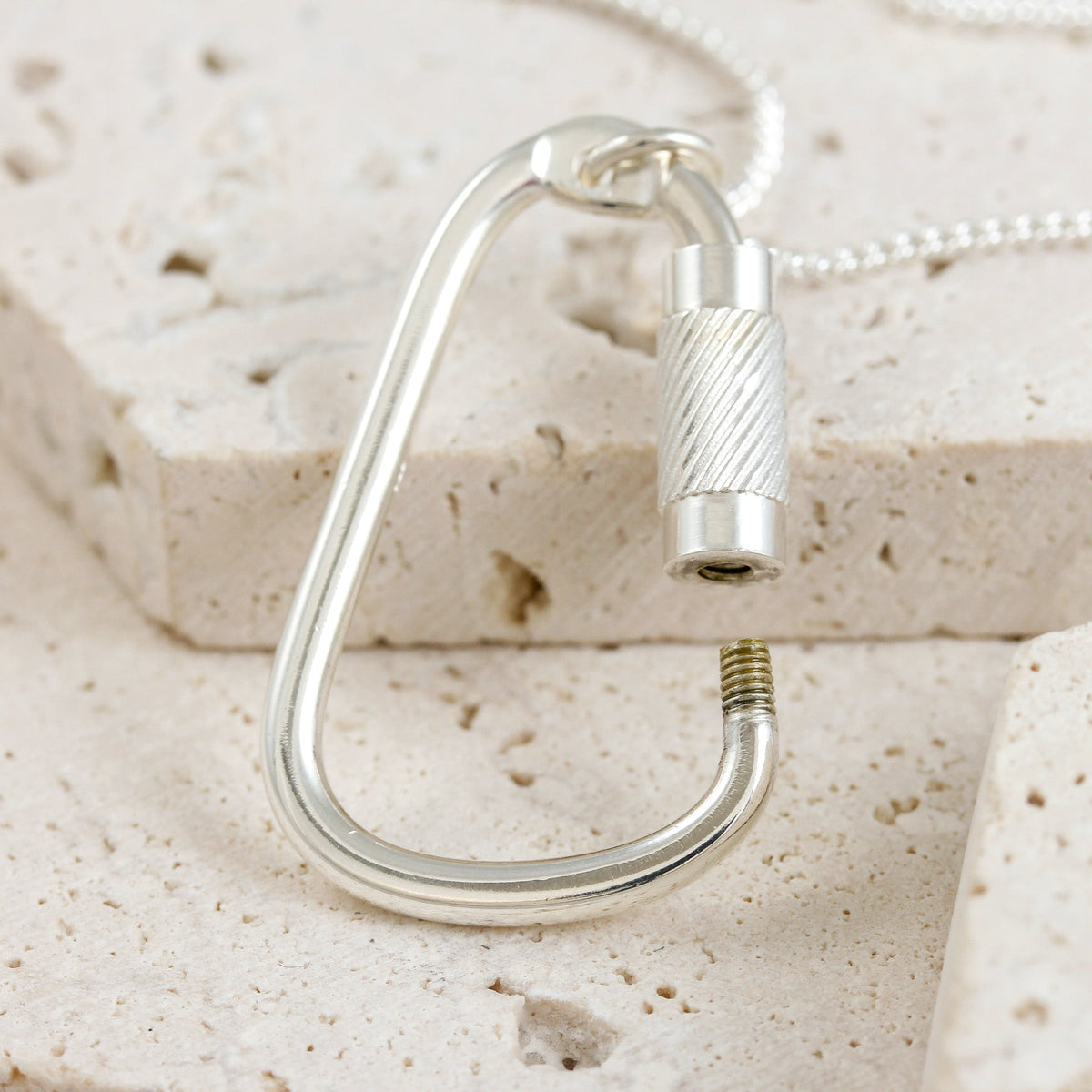 Climbing Carabiner Silver Necklace Scarlett Jewellery