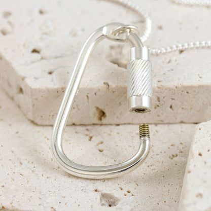 Climbing Carabiner Silver Necklace Scarlett Jewellery
