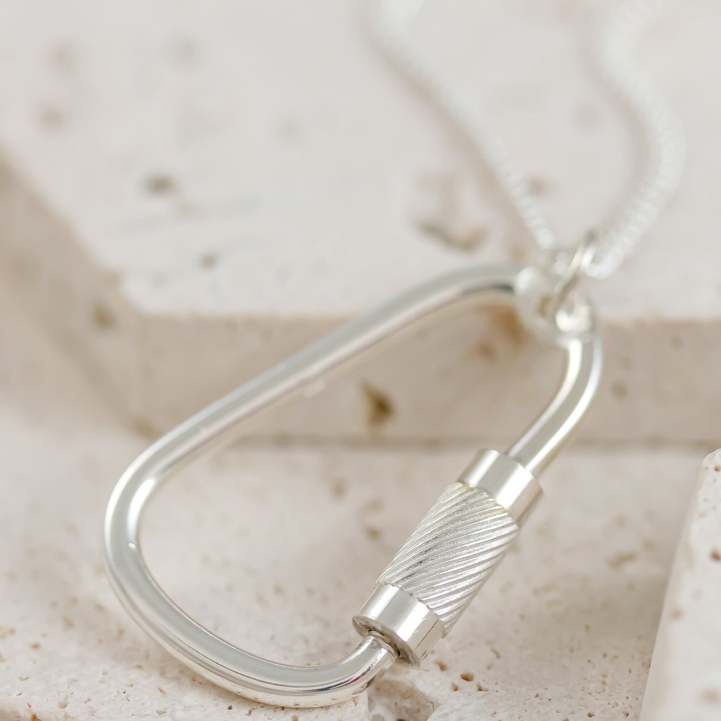 Climbing Carabiner Silver Necklace Scarlett Jewellery