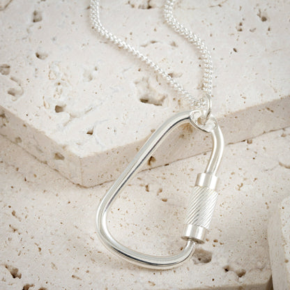 Climbing Carabiner Silver Necklace Scarlett Jewellery