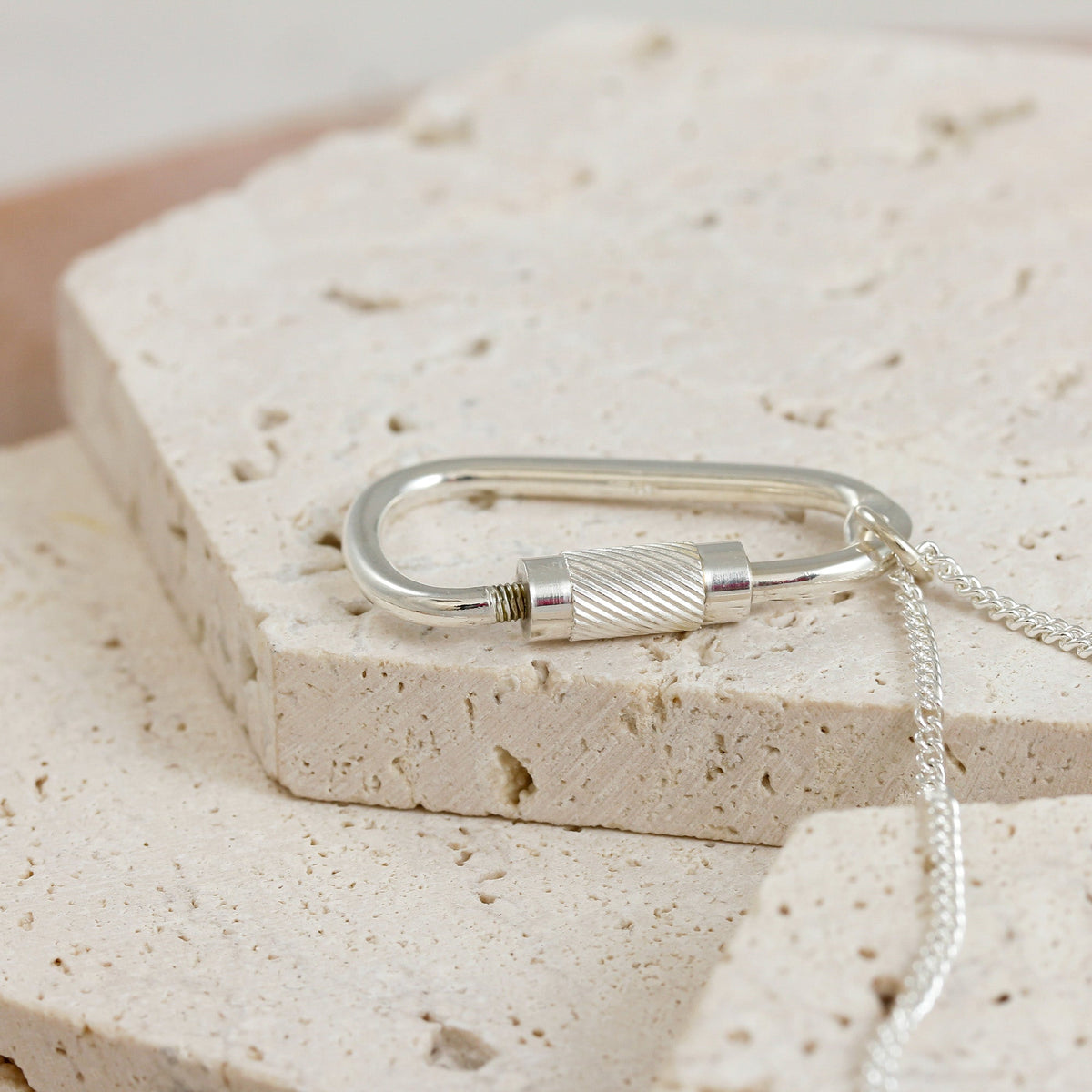Climbing Carabiner Silver Necklace Scarlett Jewellery