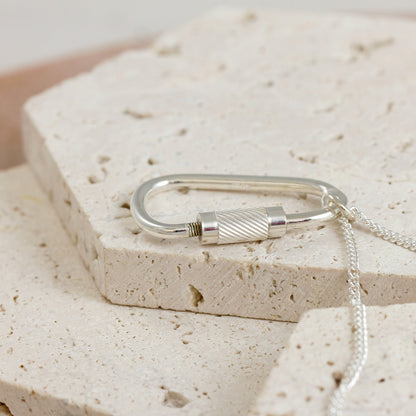 Climbing Carabiner Silver Necklace Scarlett Jewellery
