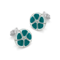 Murano Glass 'Laguna Verde' Cufflinks With Sterling Silver Benson & Clegg