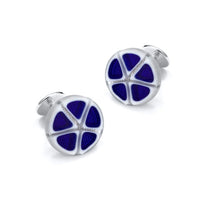 Murano Glass 'Blu Notte' Cufflinks With Sterling Silver Benson & Clegg