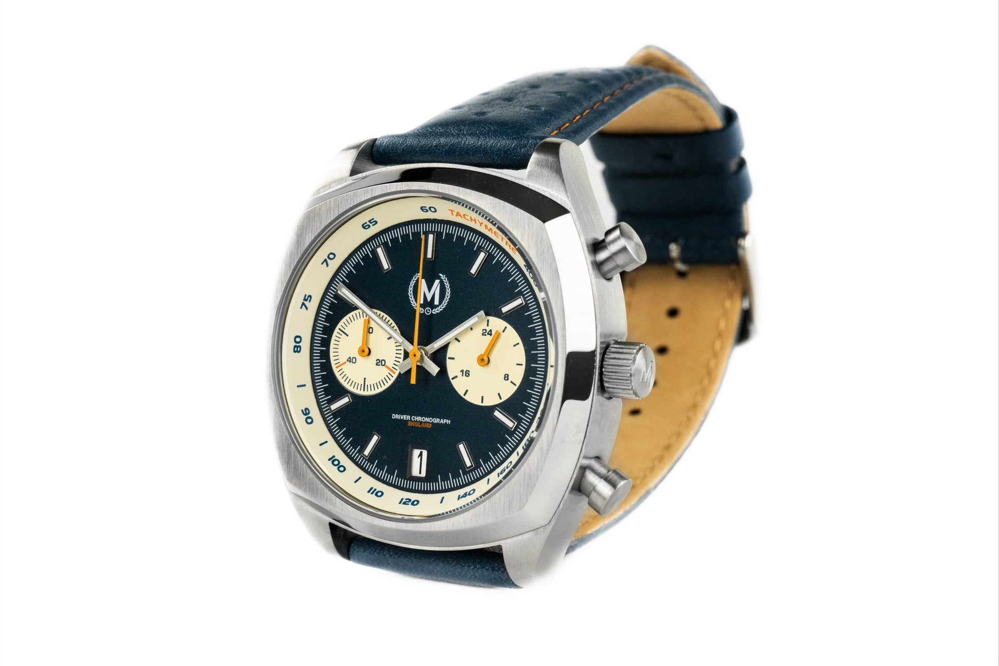 Driver Chronograph MKII Quartz, Blue Reverse Panda (PRE-ORDER NOW) - SJR London Timepiece
