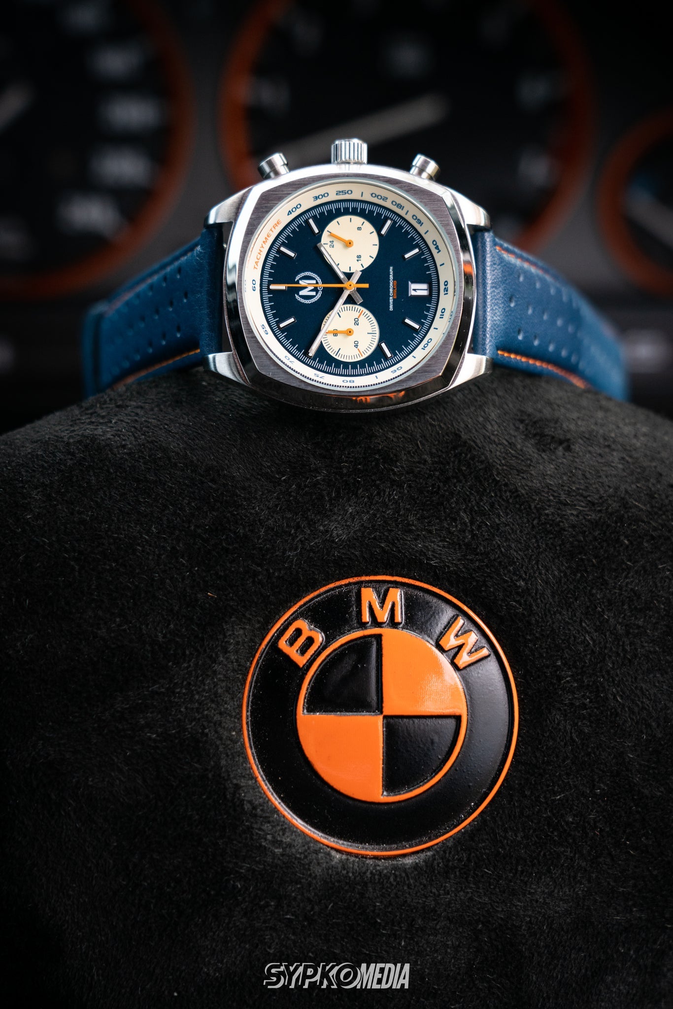 Driver Chronograph MKII Quartz, Blue Reverse Panda (PRE-ORDER NOW) - SJR London Timepiece