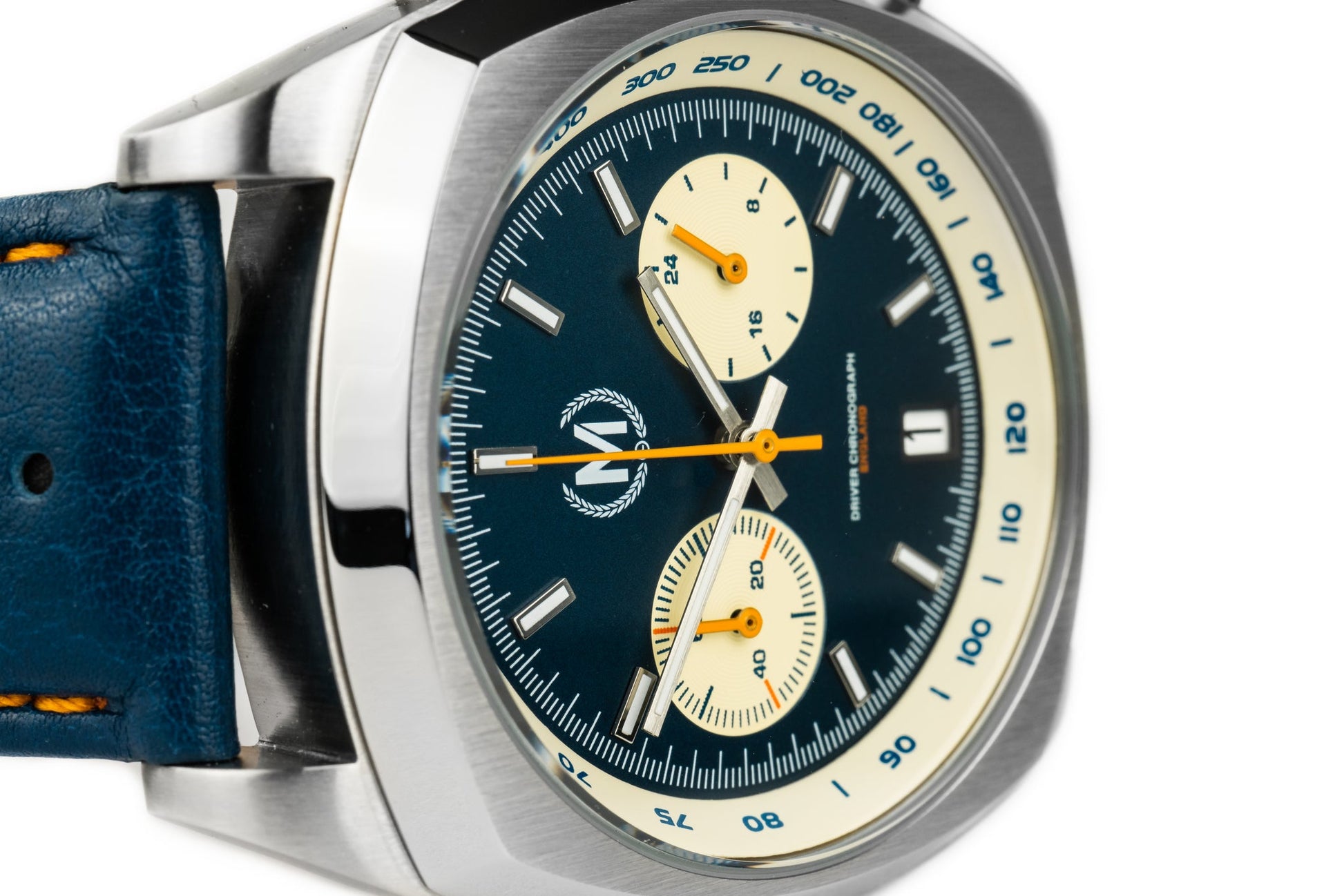 Driver Chronograph MKII Quartz, Blue Reverse Panda (PRE-ORDER NOW) - SJR London Timepiece
