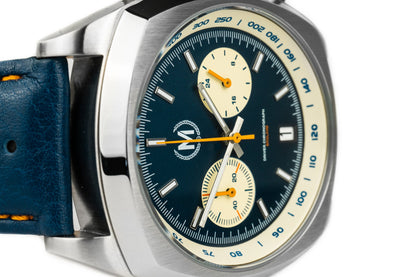 Driver Chronograph MKII Quartz, Blue Reverse Panda (PRE-ORDER NOW) - SJR London Timepiece