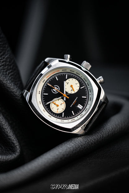 Driver Chronograph MKII Meca-Quartz, Black Reverse Panda - SJR London Timepiece