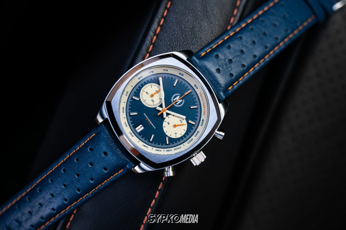 Driver Chronograph MKII Quartz, Blue Reverse Panda (PRE-ORDER NOW) - SJR London Timepiece