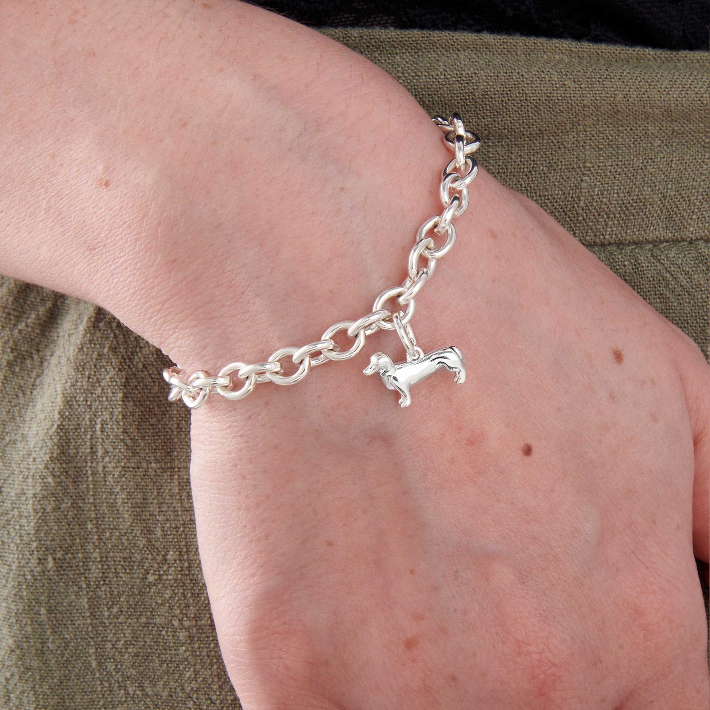 Dachshund Silver Dog Charm Scarlett Jewellery