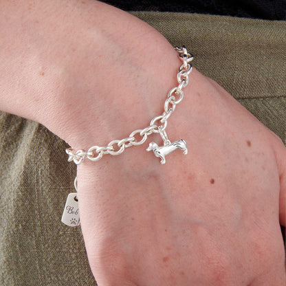 Dachshund Silver Dog Charm Bracelet Scarlett Jewellery